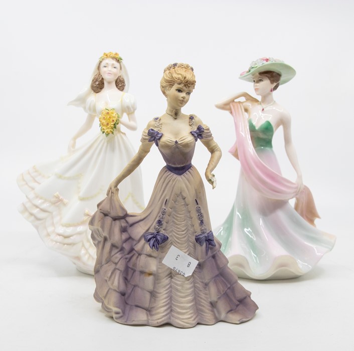 Three Coalport lady figures including The Romantic, Bride, Summer Days, First Waltz - Image 2 of 2