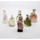 A collection of six small Royal Doulton lady figures, Little Nell, Cissie, Fair Lady, Buttercupo,