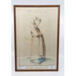 After Albrect Durer Nuremberg woman dressed for Church, colour print