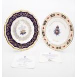 Two Royal Crown Derby plates, limited edition plate, 2007 for the Derbyshire Constabulary and 1981