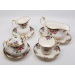 A Royal Albert Concerto tea set for ten, including cups and saucers, milk and sugar, side plates,