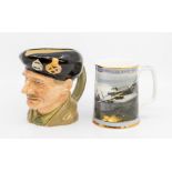 Royal Doulton The Dambusters tankard with certificate, along with Royal Doulton Monty character jug
