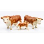 Three china Coopercraft bulls and cows good condition no chips or cracks
