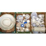 A collection of china tea wares including Royal Doulton, Wedgwood Winton wash set