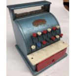 Codeg tinplate child’s cash register. 1950’s. Good working condition (one tab missing)