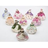 Collection of ten Coalport small lady figures
