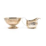 George III sauce boat London, along with Birmingham silver small bowl