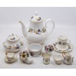 A Royal Doulton Ravenna coffee set for six, including coffe cans and saucer, coffee pot, sugar