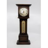 French 19th Century slate mantel clock, with open face, Paris, along with mid 20th Century miniature