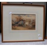 Early 20th Century watercolour by Frank Gresley of a Derbyshire country thatched cottage signed