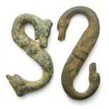 Post Medieval S-Type Buckles.  Circa 17th - 18th century. Copper-alloy, size: 32.27 / 36.42 mm.