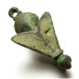 Roman Fly Brooch.   Circa 2nd century AD. Size: 31.46 mm. A copper-alloy trumpet-headed fly