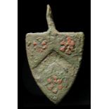 Medieval Heraldic Harness Pendant.   Arms of Sir Robert Chicheley. An alderman for Aldgate ward in