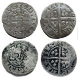Edward I Pennies, Berwick (2).  Silver, 18mm/1.23g and 18mm/1.45g. Both. Obverse: Crowned facing