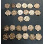 Australian Silver Threepence, 2 x 1910, 1918m, 1919m, 2 x 1921m, 1922, 2 x 1925, 1927, 1934, 3 x