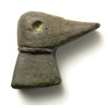 Medieval Zoomorphic Pommel.   Circa 14th century AD. Size: 32.80 mm. A cast copper-alloy knife