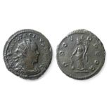 Tacitus Antoninianus.  AD, 275 - 276. Billon, 3.58 grams. 22.46 mm. Obverse: Radiate bust right, IMP