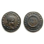 Constantine II Centenionalis.  AD, 317 - 337. Billon, 2.92 grams. 18.62 mm. Obverse: Laureate bust