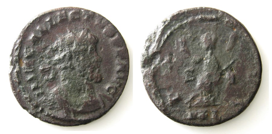 Allectus Antoninianus.    Summer AD 293 - early 296. Billon, 4.17 grams. 21.37 mm. Obverse: