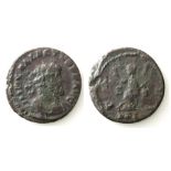 Allectus Antoninianus.    Summer AD 293 - early 296. Billon, 4.17 grams. 21.37 mm. Obverse: