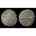 Edward I Halfpenny.   AD, 1272-1307. Silver, 0.71 grams. 15.88 mm. Obverse: Crowned facing bust, +