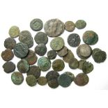 Roman Coin Group.  Circa 3rd - 4th century AD. A mixed group of bronze Roman coins from various