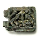 Medieval Buckle Plate.    Circa 13th century AD. Size: 35.32 mm. An open-work gilt copper-alloy