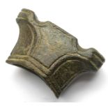 Medieval Bronze Sword Pommel.   Circa 15th - 16th century AD. Size: 45.57 x 26.73 x 21.68 mm. A