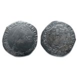 Charles I Shilling.  Circa, 1636-8. Silver, 5.64g, 30mm. Obverse: Large cruder style bust left,