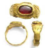 Roman Gold Ring.  Circa 3rd century AD. Gold, 2.39 grams. 15.60 mm. Internally, 12.25 mm. A small