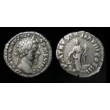 Marcus Aurelius Denarius.   AD 161 - 180. Silver, 3.02 grams. 18.24 mm. Obverse: Laureate head