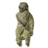 Roman Bronze Figurine.   Date unknown. Copper-alloy, 15.30 grams. Size: 41.71 mm. A cast bronze