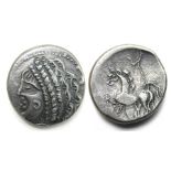 East Noricum Samobor Type B Tetradrachm.  Circa, 2nd - 1st century BC. Silver, 11.36 grams. 23.92