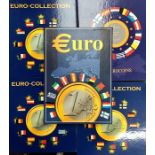 Euro Coin Collection in 5 Book Albums. Three Albums are complete two are part full.