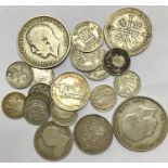 UK and World Silver and part silver coins with a better grade 1901 penny , 1862 penny, 1905