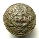 Viking Disc Brooch.   Circa 10th century AD. Size: 28.30 mm. A brooch of the finest quality, well