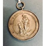 Rare Pilgrimage medal for Saint Abysius, from Habsburg Austria 1800-1840. (white metal) Condition,