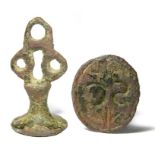 Post Medieval Seal Matrix.  Circa 17th century. Copper-alloy, 4.67 grams. 28.64 mm. A nice seal