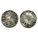 Edward the Confessor Small Flan Penny,  Circa, 1048 - 1050 AD. Silver, 0.91 grams. 14 mm. Obverse: