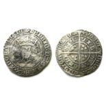 Henry VI Groat.  Annulet Issue, 1422-30 AD. Size: 26mm, 3.74g. Obverse: Crowned facing bust,