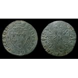 Medieval French Jetton.   Circa 15th-16th century. Copper-alloy, 2.28 grams. 23.78 mm. Obverse: