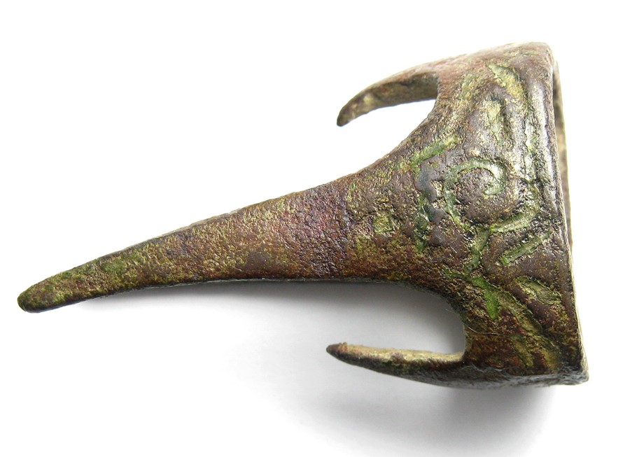 Anglo-Saxon Sword Ferrule.  Circa 10th-11th century AD. Copper-alloy, 14.67 grams. 37.17 mm. A - Image 3 of 4