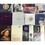 Royal Mint £5 Coins, includes 2009 Henry VIII, 60th Birthday Prince Charles, 90th Birthday of Prince