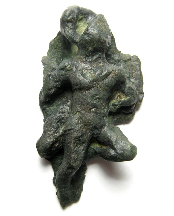 Roman Bronze Statuette.  Circa 1st - 2nd century AD. Bronze, 78.18 grams. Size: 68.14 mm. A rare