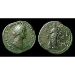 Lucilla Sestertius  AD 164-6. Bronze, 26.98 grams. 32.53 mm. Obverse: Draped bust right, LVCILLAE