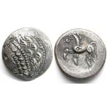 East Noricum Samobor Type A Tetradrachm   Circa 2nd - 1st century BC. Silver, 11.10 grams. 23.93 mm.