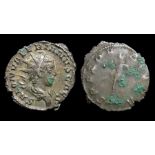 Saloninus antoninianus.  Circa, AD 260. Billon, 3.5 grams. 23mm. Obverse: Radiate bust right,