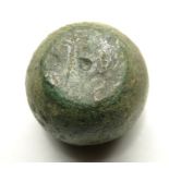 Viking Bullion Weight.    Circa 10th century AD. Size: 19.43 x 22.66 mm. Weight: 53 grams. A cast