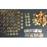 Large amount of Euro coins, approx 53 €2 coins, 11 €1 coins and amount of other denominations.