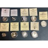 Silver Proof Coins, includes 1995 United Nations £2, 1995 United Kingdom £1, 1994 Fiji $5, 1995